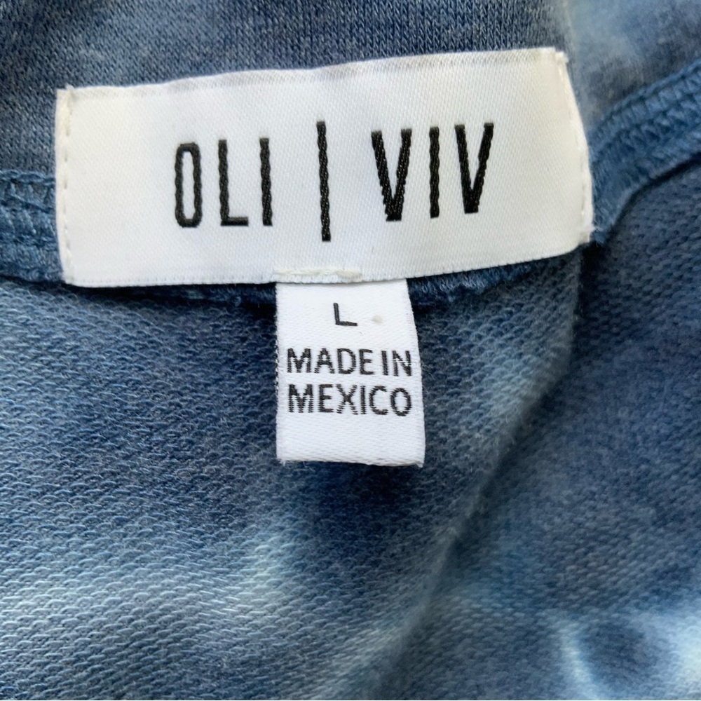 Oli I VIV Tie-Dye Crew Neck Sweat Shirt. Blue and White. Size Large. - Picture 5 of 6